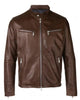 Glowrexs Brown Men’s Fashion Motorcycle Leather Jacket