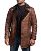 Glowrexs Men's Distressed Brown Fur Coat
