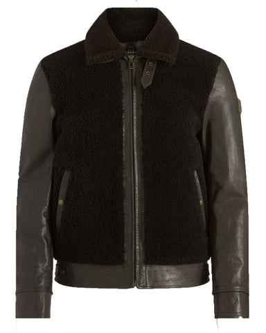 Glowrexs Dark Brown Reverse Shearling and Leather Jacket