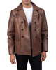 Glowrexs Men's Naval Real Leather Peacoat