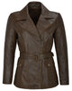Glowrexs Women's Classic Mid Length Brown Trench Coat