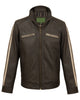 Glowrexs Mens Brown Biker Leather Jacket
