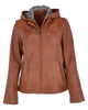 Glowrexs Women's Two-In-One Leather Hooded Jacket