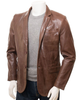 Glowrexs Men's Simple Leather Blazer