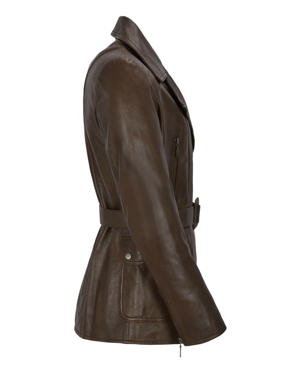 Glowrexs Women's Classic Mid Length Brown Trench Coat