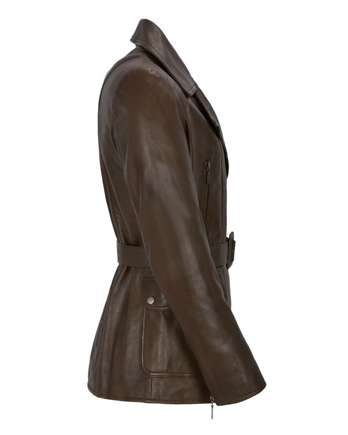 Glowrexs Women's Classic Mid Length Brown Trench Coat