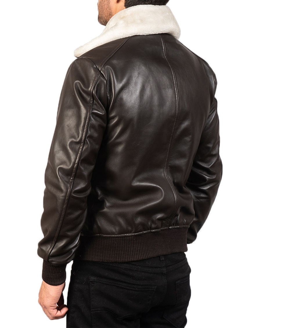 Glowrexs Men's G-1 Bomber Real Sheepskin Leather Jacket