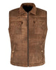 Glowrexs Men's Vintage Brown Body Warmer Leather Vest