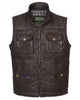 Glowrexs Mens Brown Leather Body Warmer