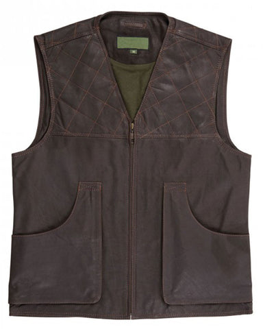 Glowrexs Mens Brown Leather Shooting Vest