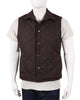 Glowrexs Kevin Costner Yellowstone Brown Quilted Vest