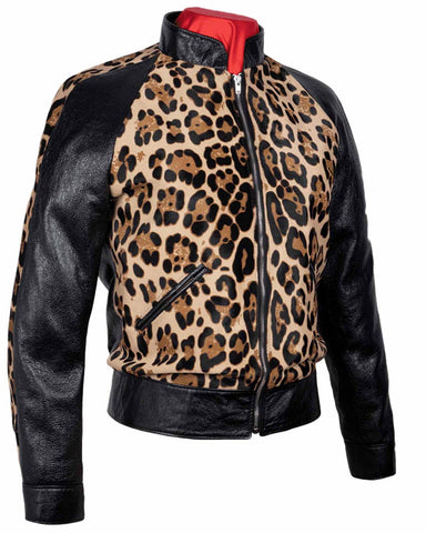 Glowrexs Paradise Garage Jacket Cheetah Design Leather Jacket