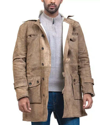 Glowrexs Bane Distressed Brown Cowhide Fur Winter Leather Coat