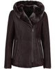 Glowrexs Women's Hooded Fur Shearling Long Jacket