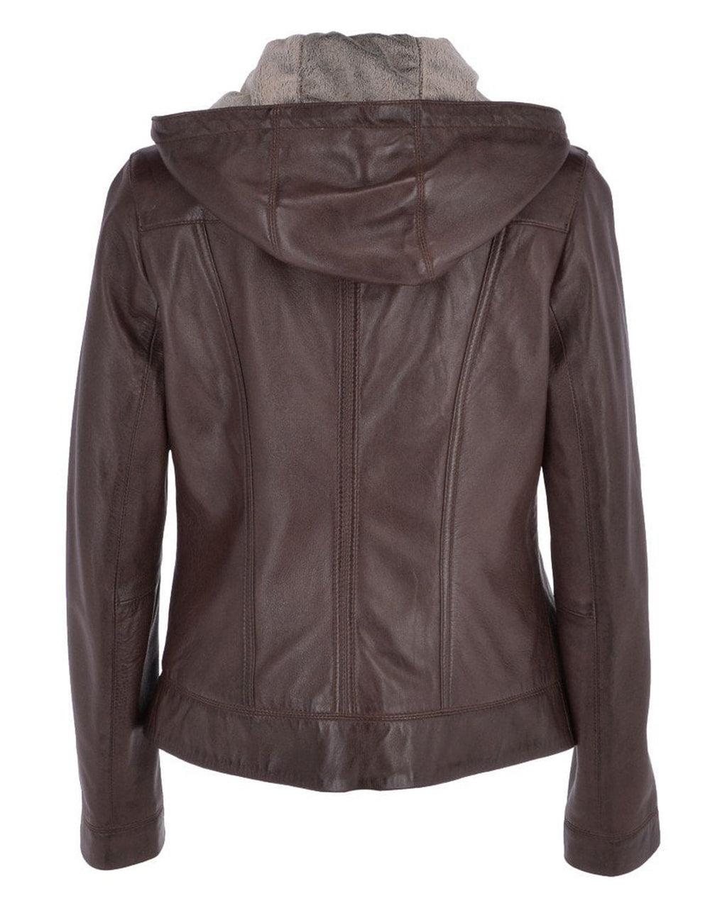 Glowrexs Women's Two-In-One Leather Hooded Jacket