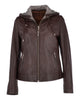 Glowrexs Women's Two-In-One Leather Hooded Jacket