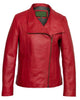 Glowrexs Women’s Red Biker Leather Jacket