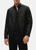 Mens Black Jade  Biker Leather Jacket