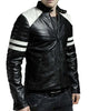 Glowrexs Fight Club Brad Pitt Black and White Leather Jacket