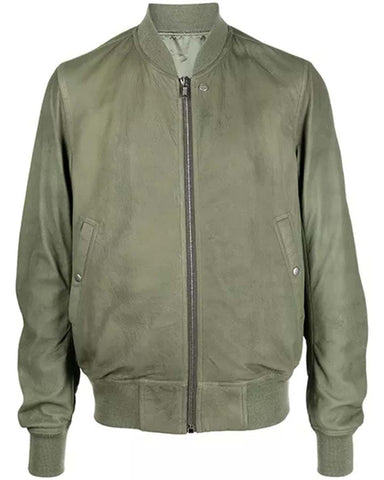 Glowrexs Mens Moss Green Bomber Jacket