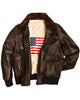 Glowrexs Navy G 1 Flight WWll Brown Aviator Men's Leather Jacket