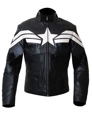Glowrexs Captain America Winter Soldier Black Leather Jacket