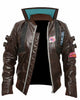 Glowrexs Cyberpunk Samurai 2077 Brown Leather Jacket