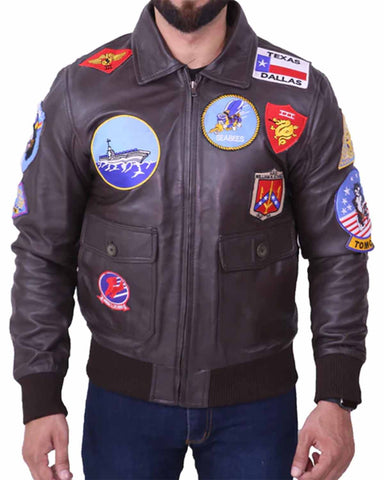 Glowrexs Top Gun G1 Brown Bomber Jacket