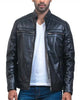 Glowrexs Cafe Racer Men Black Leather Jacket