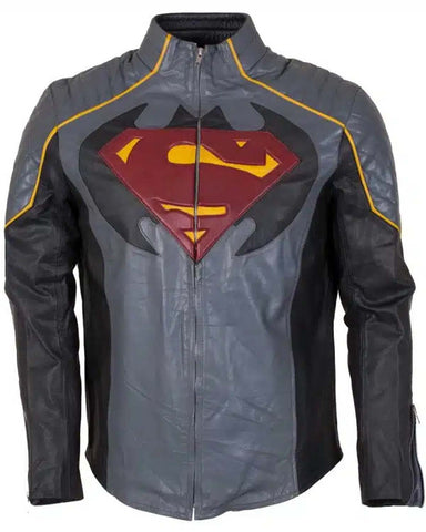 Glowrexs Batman Vs Superman Grey Leather Jacket