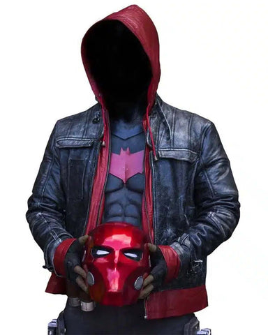 Glowrexs Arkham Knight Redhood Leather Jacket