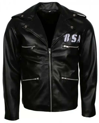 Glowrexs BSA Tribute to George Michael Men’s Biker Leather Jacket