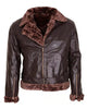 Glowrexs B3 Bomber Aviator Brown Fur Leather Jacket