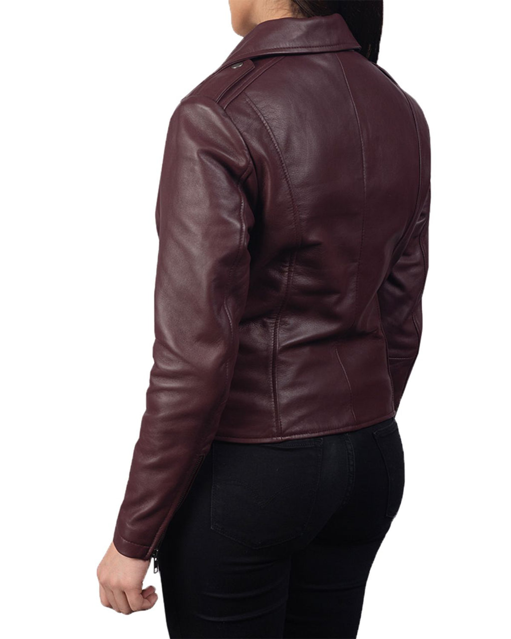 Glowrexs Women's Notch Collar Stylish Biker Leather Jacket