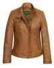 Glowrexs Women’s Tan Leather Jacket