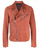 Glowrexs Mens Orange Suede Moto Jacket