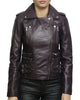 Glowrexs Women's Purple Retro Biker Jacket