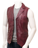 Glowrexs Men's Distressed Genuine Sheepskin Leather Vest