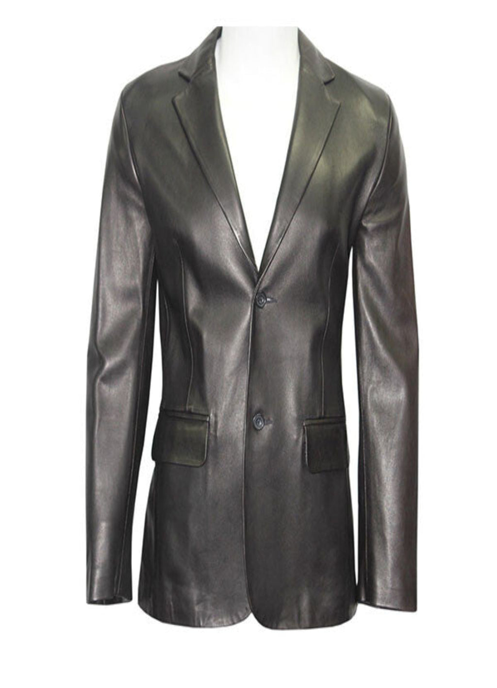 Men’s Casual Leather Blazer In Black