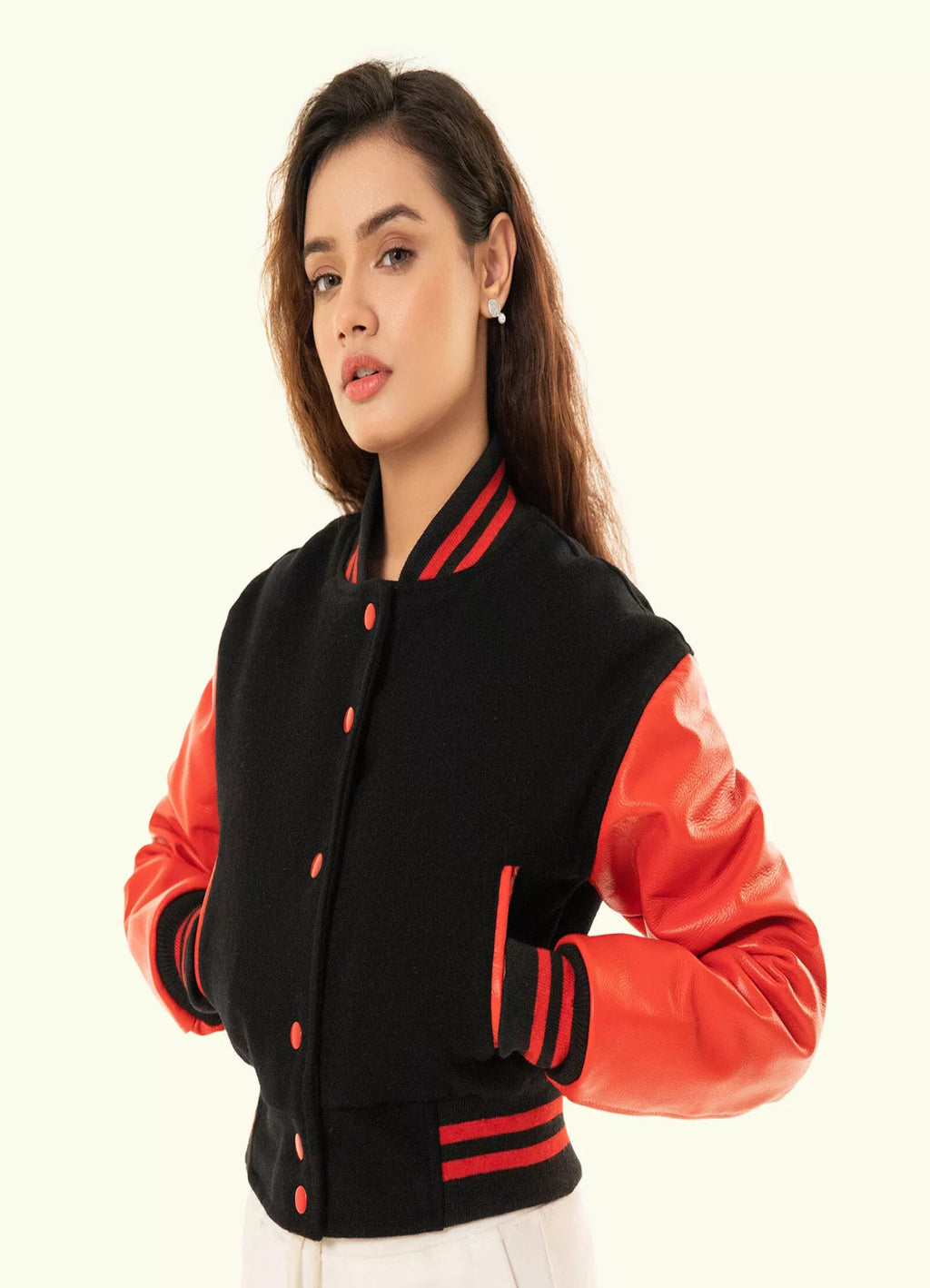 Cropped Letterman Jacket Varsity for Women