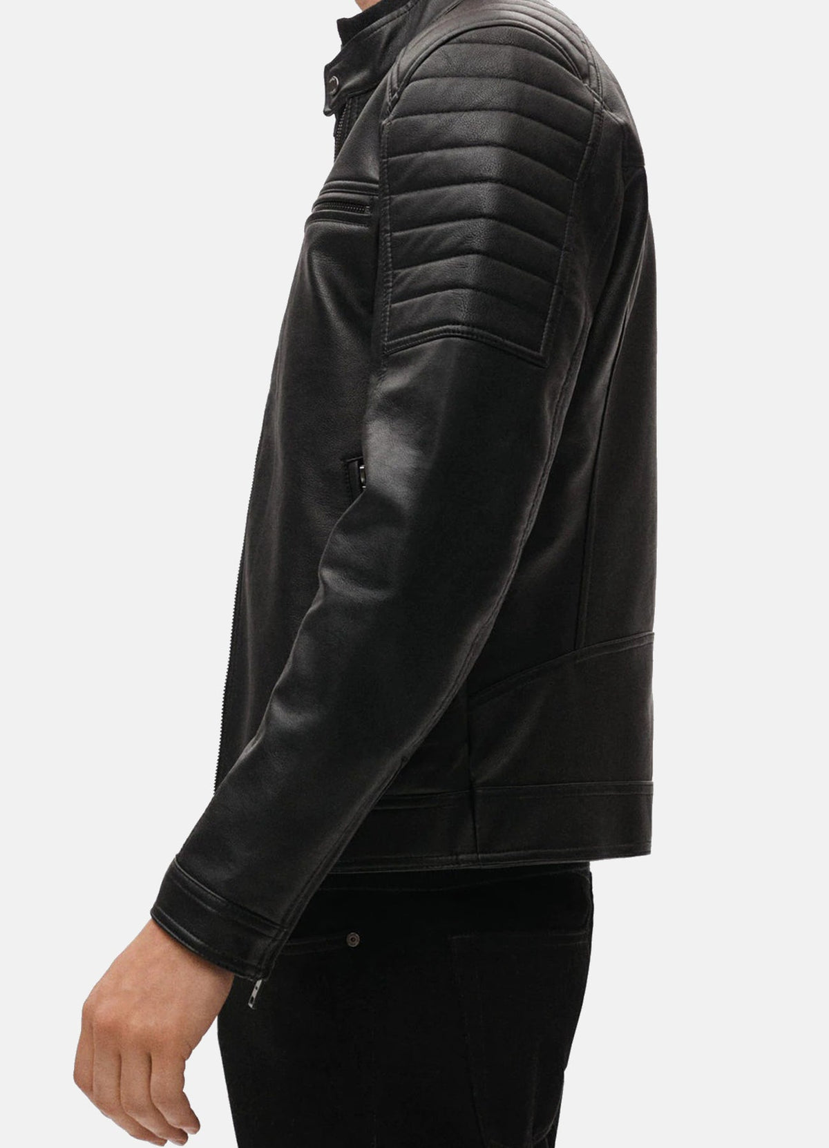 Mens Black Jade  Biker Leather Jacket