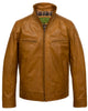 Glowrexs Fashion Wear Mens Tan Brown Leather Jacket