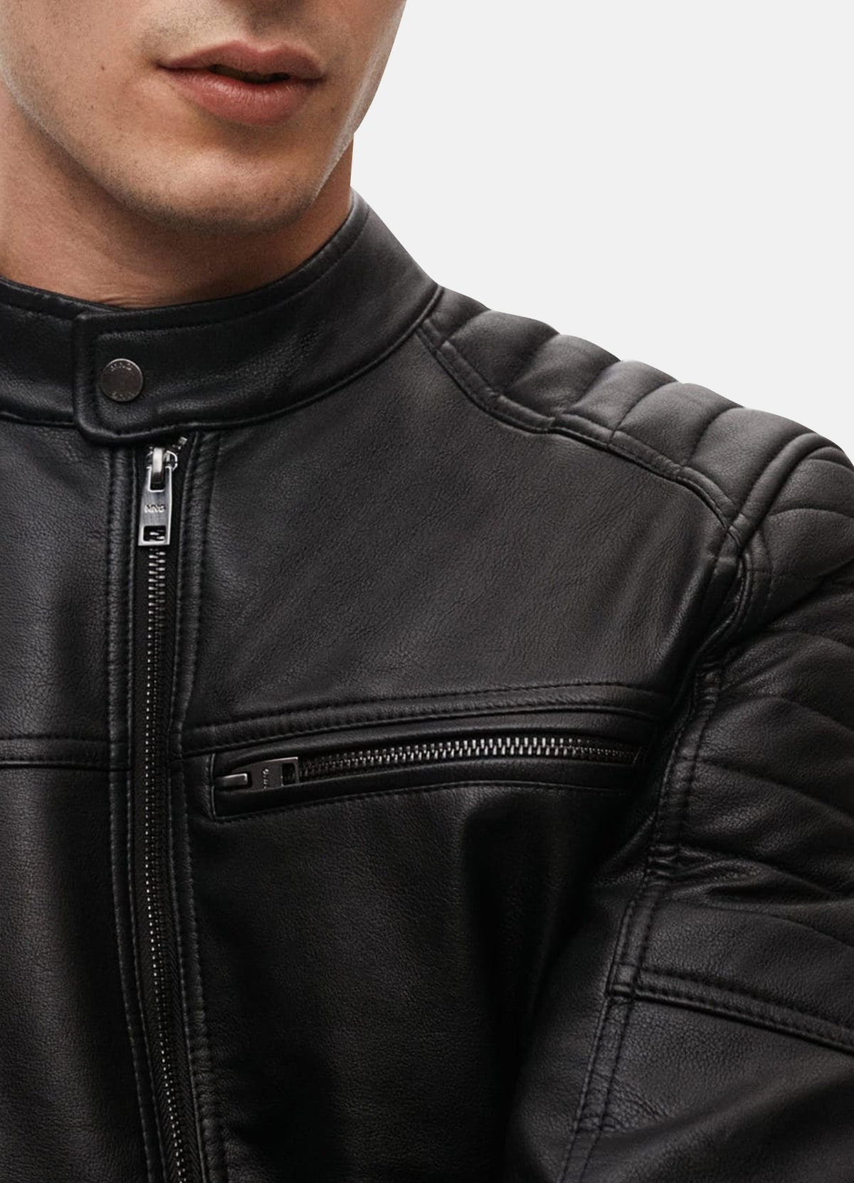 Mens Black Jade  Biker Leather Jacket